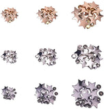 Alloy Rivet Studs, For Purse, Bags, Boots, Leather Crafts Decoration, Star, Mixed Color, 8.5~19x8.5~19x7~8mm, 90sets/box