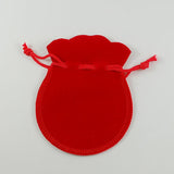 30pcs Velvet Jewelry Bag, Drawstring Jewelry Pouches, Calabash Candy Pouches, for Wedding Birthday Party Favors, Red, 9x7cm