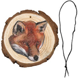 1 Set Flat Round & 3D Fox Pattern Wooden Pendant Decorations, with Polyester Cord, Christmas Ornaments Festive Gifts, Chocolate, 98x10mm