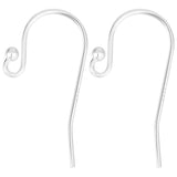 5 Pairs 925 Sterling Silver Earring Hooks, Shepherd's Hook Ear Wire, with 925 Stamp, Silver, 20~21.5x11x1.5mm, 21 Gauge, Pin: 0.7mm