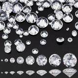 160Pcs 8 Style Cubic Zirconia Cabochons, Grade A, Faceted, Diamond, Clear, 1~8mm, 20pcs/style