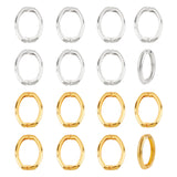 16Pcs 2 Colors Rack Plating Brass Shortener Clasps, Twister Clasps, Long-Lasting Plated, Oval Ring, Golden & Silver, 27x20x4mm, 8pcs/color