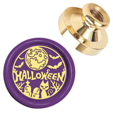 Halloween Golden Tone Wax Seal Brass Stamp Head, for Wax Seal Stamp, Word, 25x14.5mm