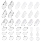 DIY Pendant Making Kits, Including 90Pcs 3 Style 304 Stainless Steel Pendant Cabochon Settings, 90Pcs Glass Cabochons, Flat Round & Teardrop & Oval, Stainless Steel Color, Settings: 30pcs/style