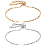 10Pcs 2 Colors Adjustable 304 Stainless Steel Slider Bracelets Making, Bolo Bracelets, Golden & Stainless Steel Color, Single Chain Length: about 11cm, 5pcs/color