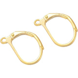 JK Findings, Yellow Gold Filled Leverback Earring Findings, 1/20 14K Gold Filled, 16x10x1.5mm, Pin: 0.6mm, 2pcs/set