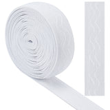 Non-slip Transparent Silicone Polyester Elastic Band, Soft Rubbers Elastic Belt, DIY Sewing Underwear Accessories, White, 25mm