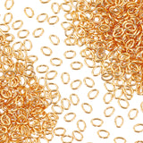 500Pcs Brass Open Jump Rings, Long-Lasting Plated, Oval, Real 18K Gold Plated, 21 Gauge, 4x3x0.7mm, Inner Diameter: 1.5x2.5mm