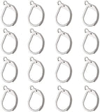 304 Stainless Steel Leverback Earring Findings, with Loop, Stainless Steel Color, 15x10x2mm, Hole: 1.5mm