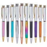 Creative Empty Tube Black Ink Ballpoint Pens, for DIY Glitter Epoxy Resin Crystal Ballpoint Pen Herbarium Pen Making, Mixed Color, 140x10mm, 10 colors, 1pc/color, 10pcs/set