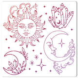 PET Plastic Hollow Out Drawing Painting Stencils Templates, Square, Moon, Sun Pattern, 300x300mm