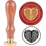 Brass Wax Seal Stamp with Handle, for DIY Scrapbooking, Heart Pattern, 3.5x1.18 inch(8.9x3cm)