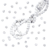 2 Strands Frosted Synthetic Howlite Round Bead Strands, 4mm, Hole: 1mm, about 83~96pcs/strand, 14.90~15.6''(37.84cm)