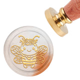 Brass Wax Seal Stamp with Handle, for DIY Scrapbooking, Bees Pattern, 3.5x1.18 inch(8.9x3cm)