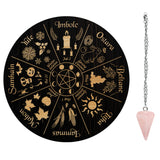DIY Wiccan Altar Supplies Kits, with Cone Natural Rose Quartz Pendants, 304 Stainless Steel Cable Chain Necklaces and Wood Pendulum Board, Word, 3pcs/set