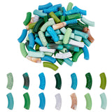 84pcs 14 Style Opaque Acrylic Beads, Curved Tube, Mixed Color, 34.5~36x13~13.5x11~11.5mm, Hole: 3.5~4mm, about 6pcs/style