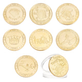 8Pcs 8 Styles Iron Commemorative Coin,  Souvenir Medal, Flat Round, Mixed Shapes, 45x6mm, 1pc/style