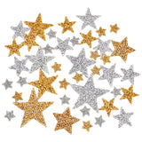 42Pcs 10 Style Star Glitter Hotfix Rhinestone, Iron on Patches, Dress Shoes Garment Decoration, Mixed Color, 21~74x22~78x2~2.5mm