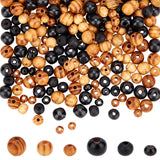 Natural Wood Beads, Round, Lead Free, Mixed Color, 600pcs/set