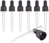 Glass Dropper Set Transfer Graduated Pipettes, Black, 105x22mm, Capacity: 50ml(1.69fl. oz)