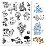 Custom PVC Plastic Clear Stamps, for DIY Scrapbooking, Photo Album Decorative, Cards Making, Stamp Sheets, Film Frame, Mushroom Pattern, 160x110x3mm