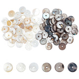 150Pcs 3 Styles Natural Freshwater Shell Beads, Disc/Flat Round, Heishi Beads, Creamy White, 6~10x1~2mm, Hole: 1~1.5mm, 50pcs/style