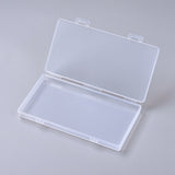 Transparent Plastic Bead Containers, with Hinged Lids, for Beads and More, Rectangle, Clear, 16.5x9x1.6cm