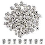 60Pcs Tibetan Style Alloy Beads, Buddha, Cadmium Free & Lead Free, Antique Silver, 9x7x7mm, Hole: 2mm