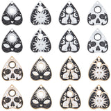 32Pcs 8 Style Planchette Alloy Enamel Pendants, Heart Charms, Platinum & Light Gold, 26x22x1mm, Hole: 2mm, 4pcs/style