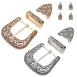 2 Sets 2 Styles Belt Alloy Buckle Sets, include Roller Buckle, Rectangle Silder Charm, Triangle Zipper Stopper, Mixed Color, 11~42x11~42x18~18.5mm, Inner Diameter: 15~37.5x1~38mm, 1 set/style