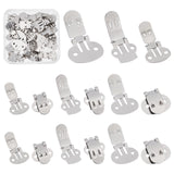 30Pcs 3 Style Stainless Steel Shoe Clips, Decorative Shoe Metal Buckles, DIY Shoes Decoration Accessories, Stainless Steel Color, 29~31x8~19.5mm, Hole: 2mm, 10pcs/style