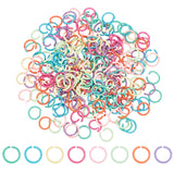 240Pcs 8 Colors Zinc Alloy Open Jump Rings, Round Ring, Mixed Color, 18 Gauge, 10x1mm, Inner Diameter: 8mm, 30pcs/color