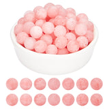 Natural White Jade Bead Strands, Dyed, Frosted, Round, Pink, 8~9mm, Hole: 1mm, about 46~48pcs/strand, 14.9 inch, 2strands/box