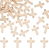 40Pcs Brass Tiny Cross Charms, Nickel Free, Real 18K Gold Plated, 12.5x9x1mm, Hole: 1mm