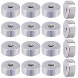 50Pcs 304 Stainless Steel Ear Nuts, Safety Screw Flat Round Earring Backs, Stainless Steel Color, 5x2mm, Hole: 1mm