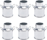 Iron Mini Tinplate Bucket, Metal Milk Can, with Handles, Platinum, 46x36x49mm