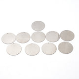 Stainless Steel Pendants, Stamping Blank Tag, Flat Round, Stainless Steel Color, 35x0.8mm, Hole: 1.8mm