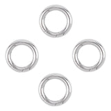 201 Stainless Steel Spring Gate Rings, O Rings, Stainless Steel Color, 6 Gauge, 24x4mm, Inner Diameter: 16mm, 4pcs/box