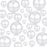 ABS Plastic Imitation Pearl Beads, No Hole, White, 10~30mm, 150pcs/set
