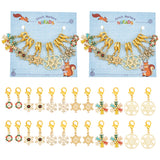 Christmas Theme Snowflake Stitch Markers, Alloy Enamel Crochet Lobster Clasp Charms, Locking Stitch Marker with Wine Glass Charm Ring, Mixed Color, 3.2~4.2cm, 6 style, 2pcs/style, 12pcs/set