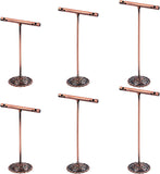 T Bar Iron Earring Displays Sets, Jewelry Display Rack, Jewelry Tree Stand, Red Copper, 90x60x35mm, 110x60x35mm, 125x60x35mm, 3pcs/set