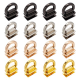 16Pcs 4 Colors Alloy D-Ring Suspension Clasps, with Iron Screws, for Bag Replacement Accessories, Mixed Color, 2.4x1.8x1cm, Inner Diameter: 0.85x1.1cm, 4pcs/color