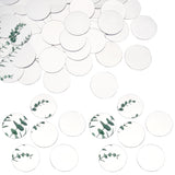 50Pcs Self-Adhesive Acrylic Mirror Wall Stickers, Flat Round, Silver, 60x0.8mm