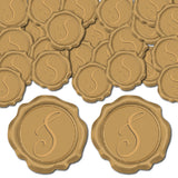 Adhesive Wax Seal Stickers, Envelope Seal Decoration, For Craft Scrapbook DIY Gift, Letter S, Dark Goldenrod, 30mm, 50pcs/box