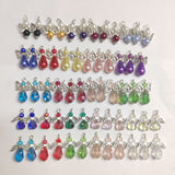 60pcs 5 Style Electroplate Glass & ABS Plastic & Acrylic Pendants, with Alloy Findings, Angel, Mixed Color, 22~29x18~20x6~19.5mm, Hole: 2~3mm, 12pcs/style