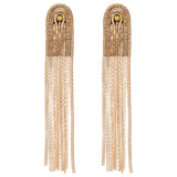 2Pcs Fashionable Alloy Tassel Epaulettes, Detachable Shoulder Badge, with Pin, Garment Accessories, Light Gold, 293mm