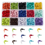 1500Pcs 15 Colors Iron Bead Tips, Calotte Ends, Clamshell Knot Cover, Mixed Color, 7.5x4mm, Hole: 1mm, Inner Diameter: 3mm, 100pcs/color