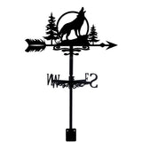 Orangutan Iron Wind Direction Indicator, Weathervane for Outdoor Garden Wind Measuring Tool, Wolf, 250~255x358mm