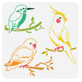 PET Hollow Out Drawing Painting Stencils, for DIY Scrapbook, Photo Album, Bird, 30x30cm