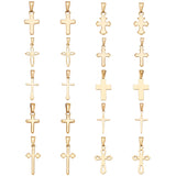 20Pcs 10 Styles 304 Stainless Steel Pendants, Cross, Golden, 16~28x9~16.5x1~1.5mm, Hole: 3~8x2.5~7mm, 2pcs/style